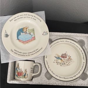 NWB Adorable Peter Rabbit3 piece  Nursery Set By Wedgewood